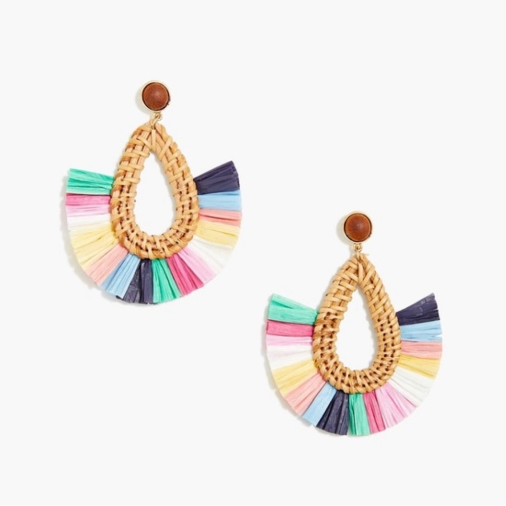 J. Crew Multicolor Woven Earrings